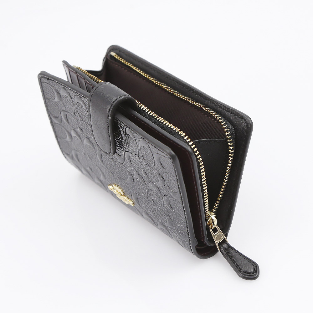 COACH OUTLET コーチアウトレット シグネ型押パテント中間外RF F25937/IMBLK ブラック【FITHOUSE ONLINE SHOP】