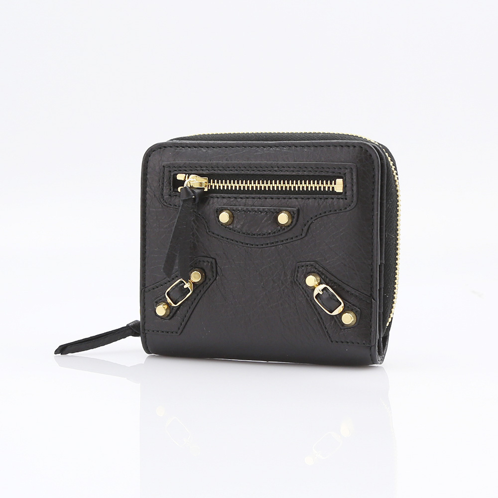 【10％OFFクーポン対象商品】BALENCIAGA バレンシアガ CLASSIC折外ラウンド小銭GD 310699D940G/1000 ブラック【FITHOUSE ONLINE SHOP】