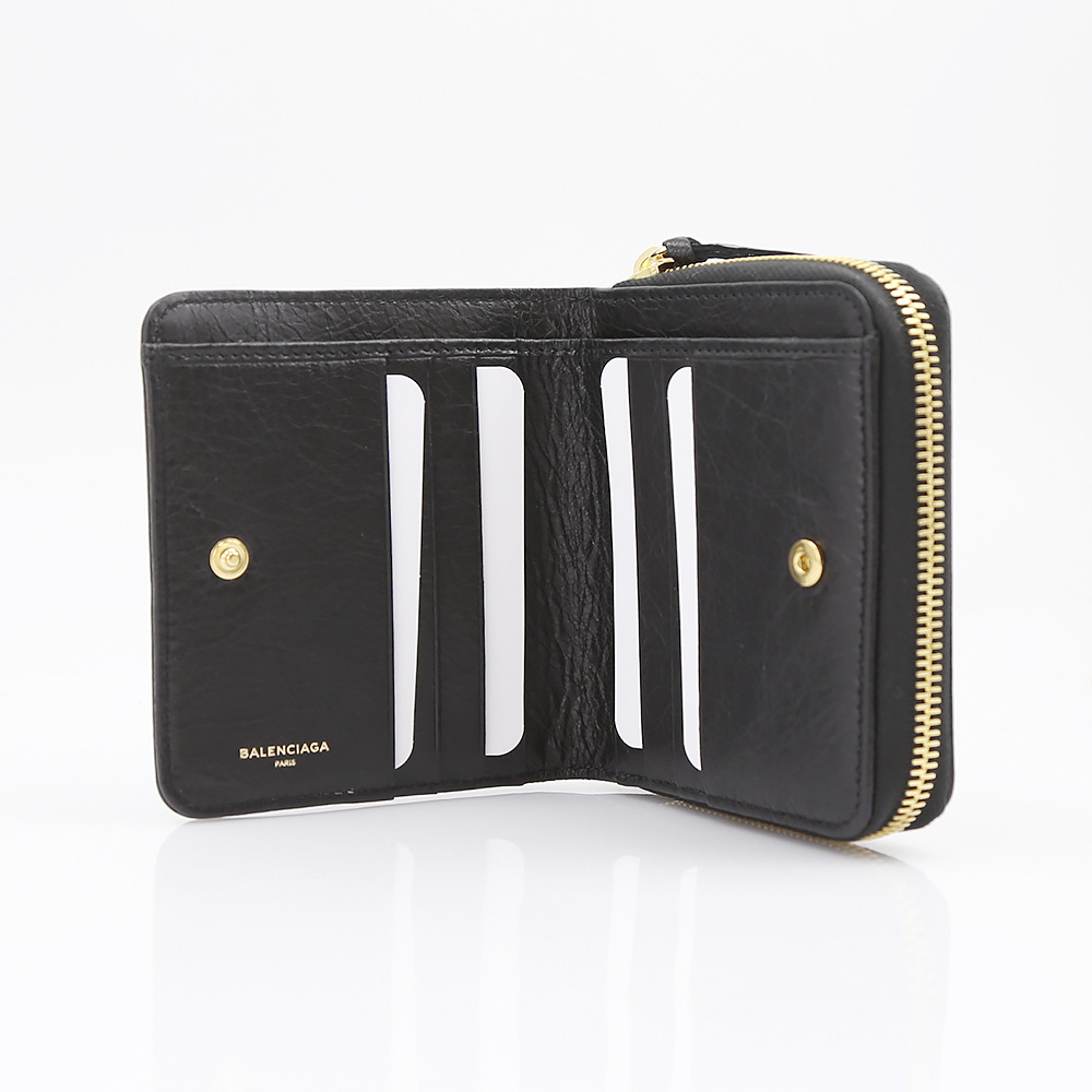 【10％OFFクーポン対象商品】BALENCIAGA バレンシアガ CLASSIC折外ラウンド小銭GD 310699D940G/1000 ブラック【FITHOUSE ONLINE SHOP】