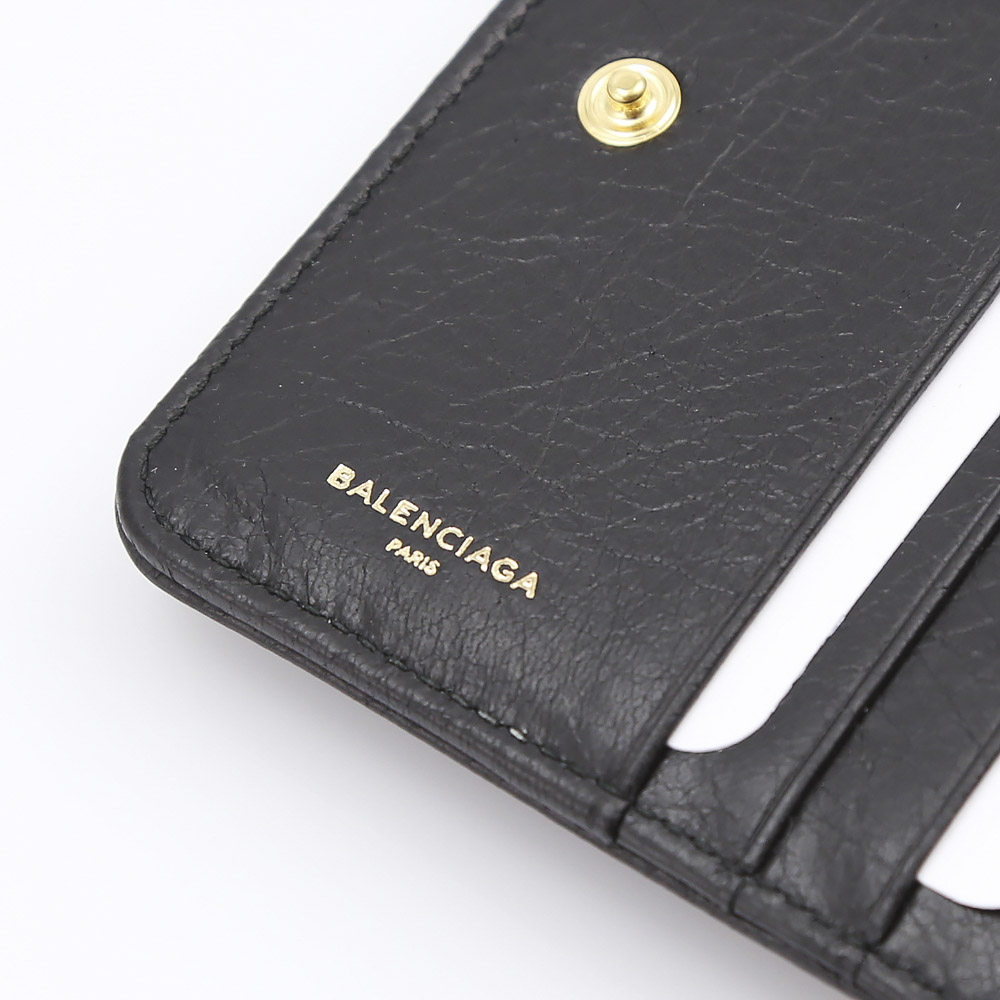 【10％OFFクーポン対象商品】BALENCIAGA バレンシアガ CLASSIC折外ラウンド小銭GD 310699D940G/1000 ブラック【FITHOUSE ONLINE SHOP】