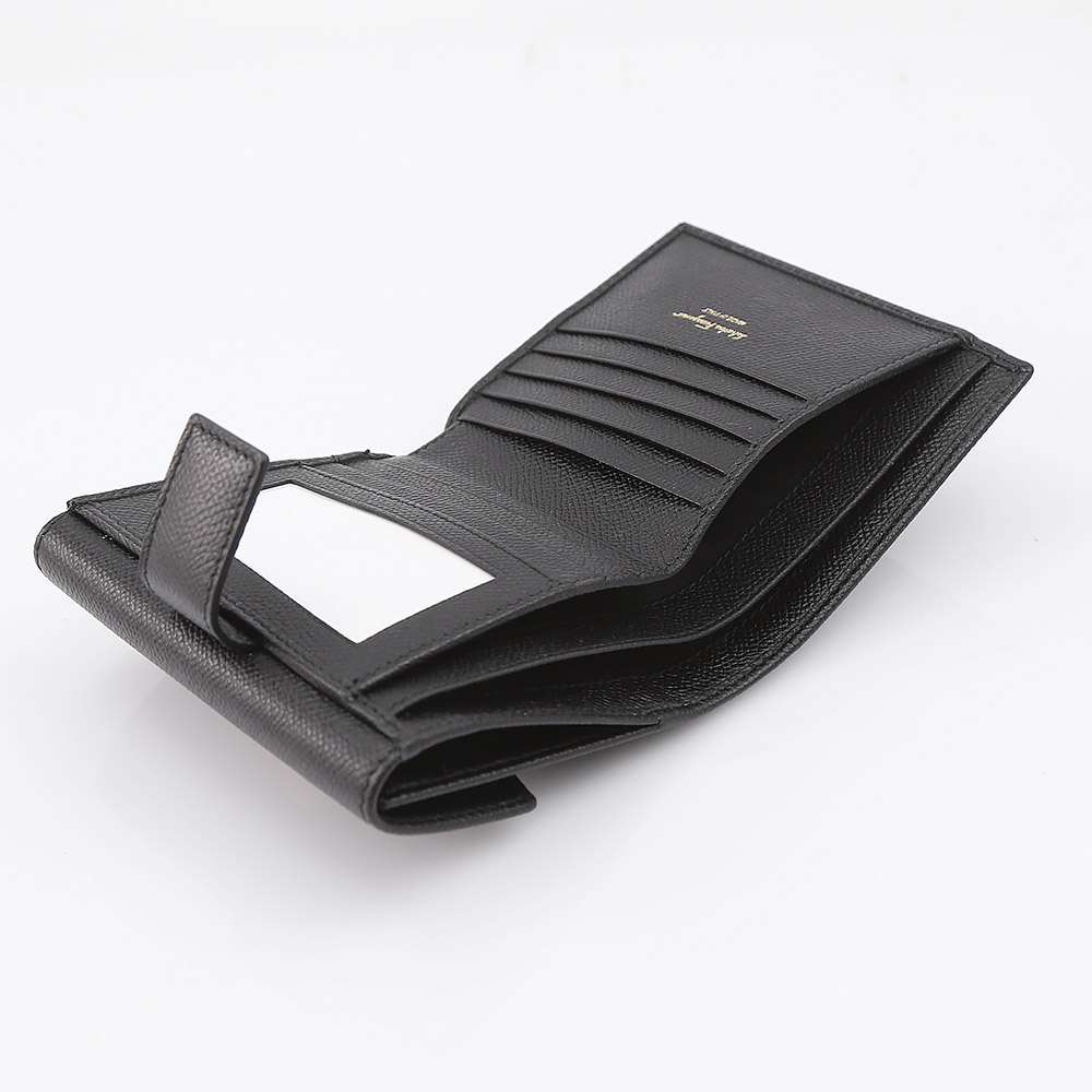 Salvatore ferragamo サルヴァトーレフェラガモ ガンチーニクリップ折外小銭付 C877-0673998/NERO ブラック／ブラック【FITHOUSE ONLINE SHOP】