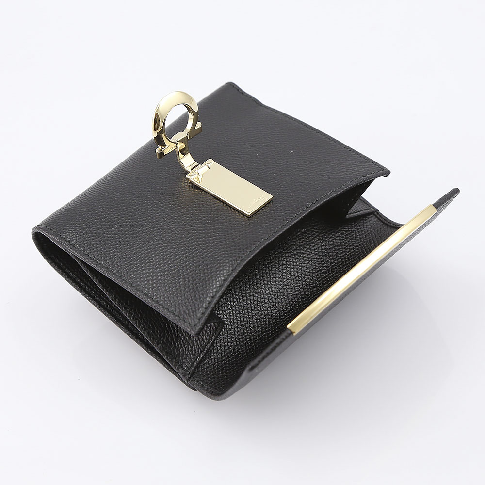 Salvatore ferragamo サルヴァトーレフェラガモ ガンチーニクリップ折外小銭付 C877-0673998/NERO ブラック／ブラック【FITHOUSE ONLINE SHOP】
