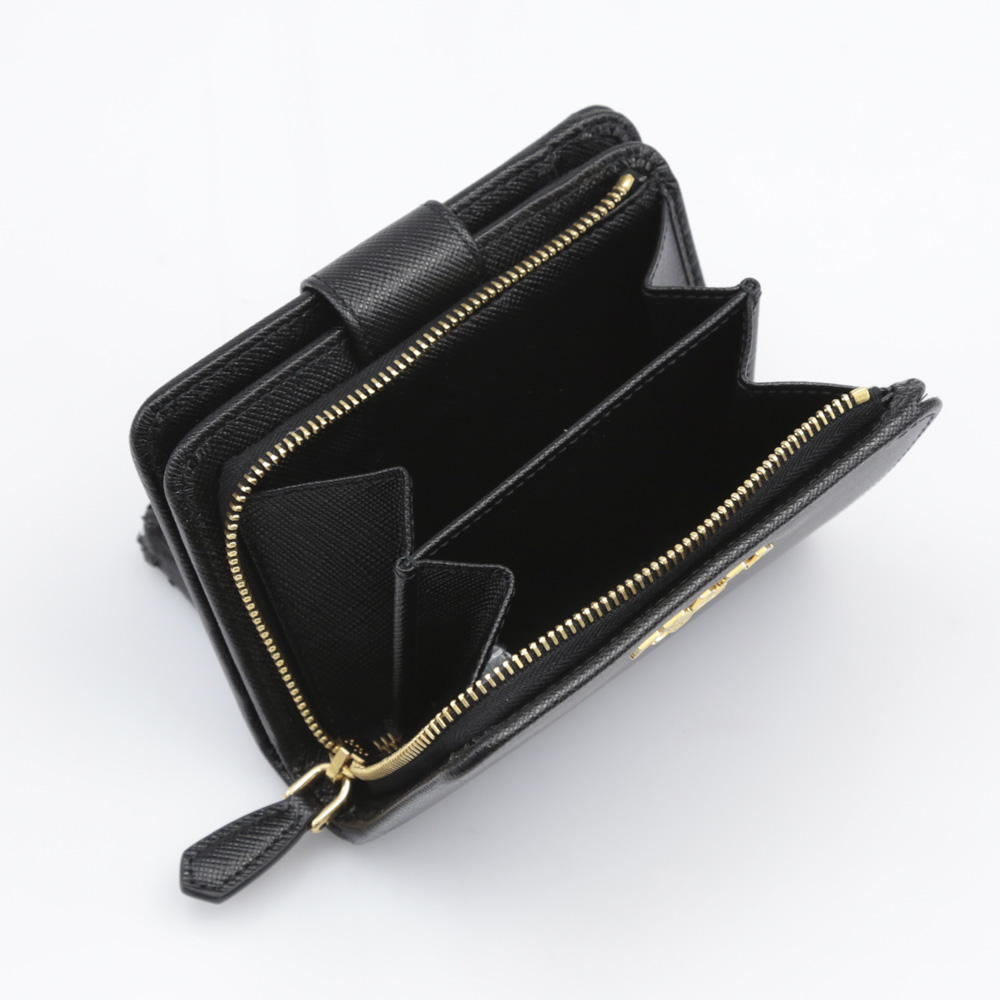 プラダ PRADA ミドル財布 SAF.METﾀﾞｲ折小L字F/NERO 1ML018-QWAﾀﾞｲ【FITHOUSE ONLINE SHOP】