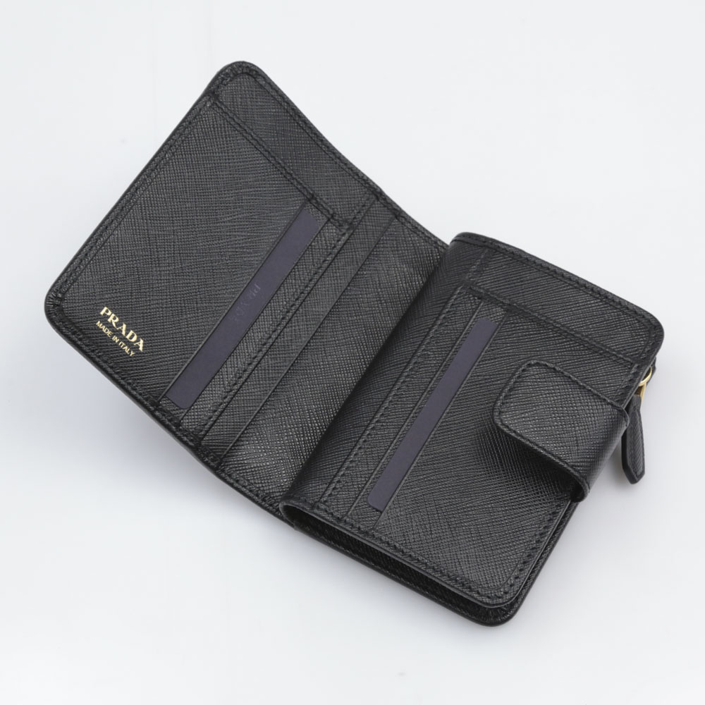 プラダ PRADA ミドル財布 SAF.METﾀﾞｲ折小L字F/NERO 1ML018-QWAﾀﾞｲ【FITHOUSE ONLINE SHOP】