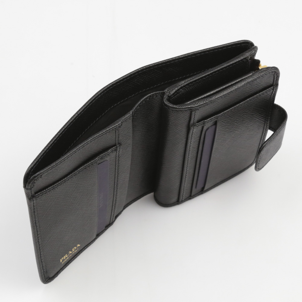 プラダ PRADA ミドル財布 SAF.METﾀﾞｲ折小L字F/NERO 1ML018-QWAﾀﾞｲ【FITHOUSE ONLINE SHOP】