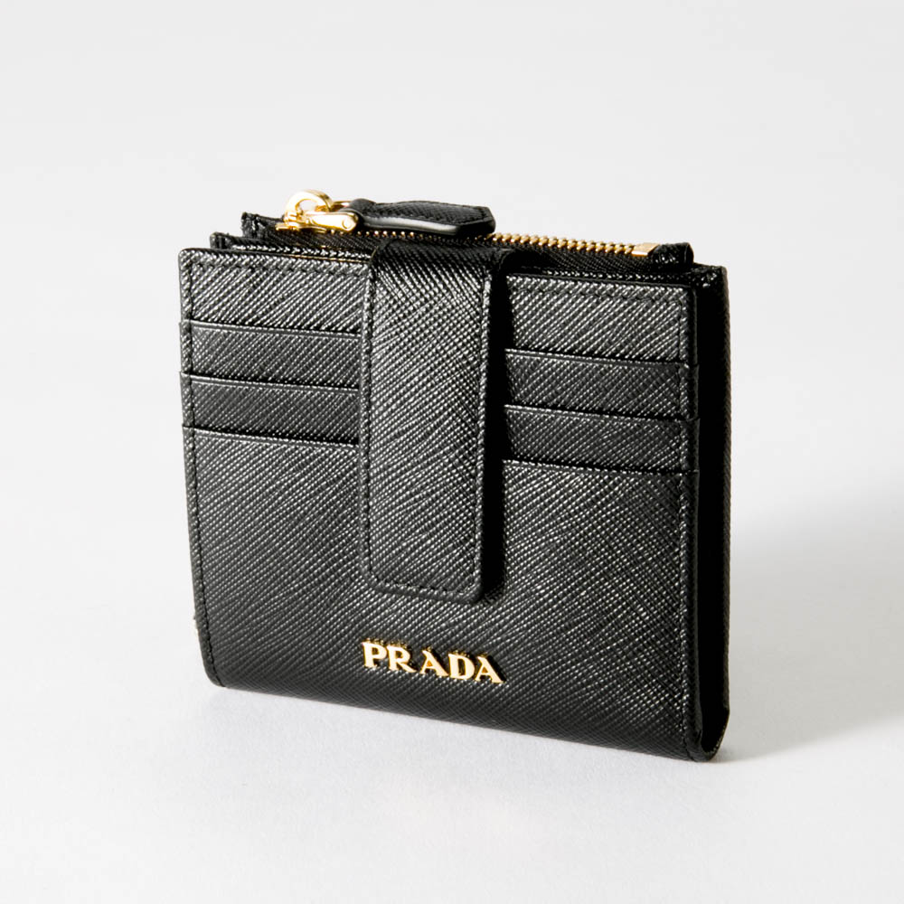 プラダ PRADA 折財布 SAF.METAL折外小銭+カード/NERO 1ML047-QWA ...