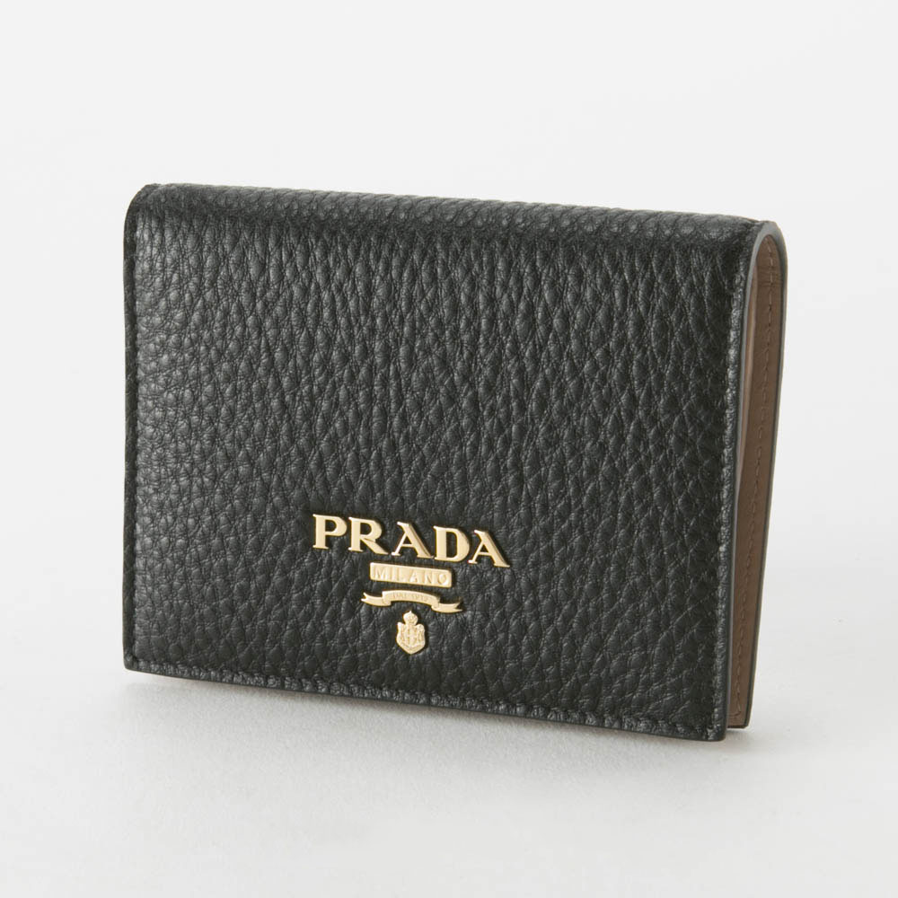 プラダ PRADA 折財布 DAINO COLOURバイカラー折中小銭付/NERO+CIPRIA 1MV204-2BG5【FITHOUSE ONLINE SHOP】