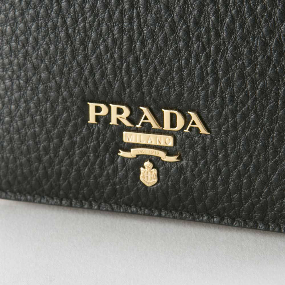 プラダ PRADA 折財布 DAINO COLOURバイカラー折中小銭付/NERO+CIPRIA 1MV204-2BG5【FITHOUSE ONLINE SHOP】