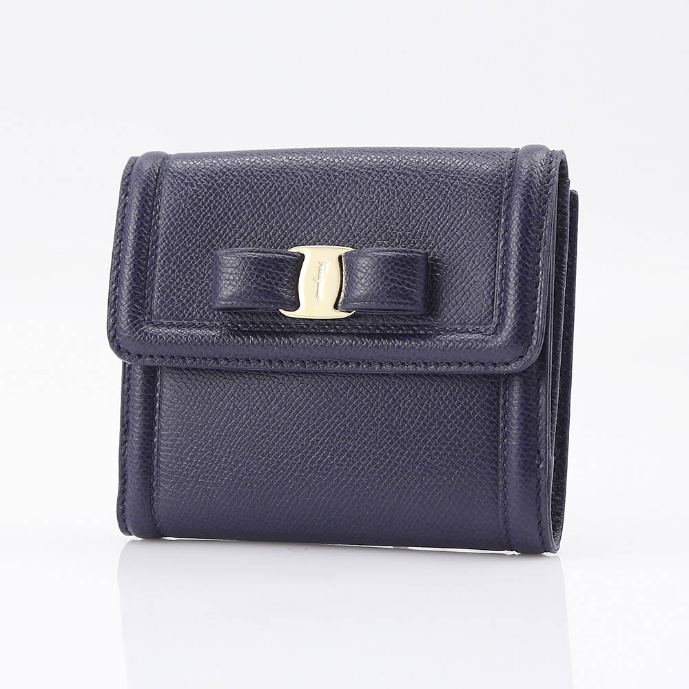 salvatoreferragamo フェラガモ FER･18S VARAﾘﾎﾞﾝFRENCH折外小銭 C911-0673756/ネイビーブルー【FITHOUSE ONLINE SHOP】