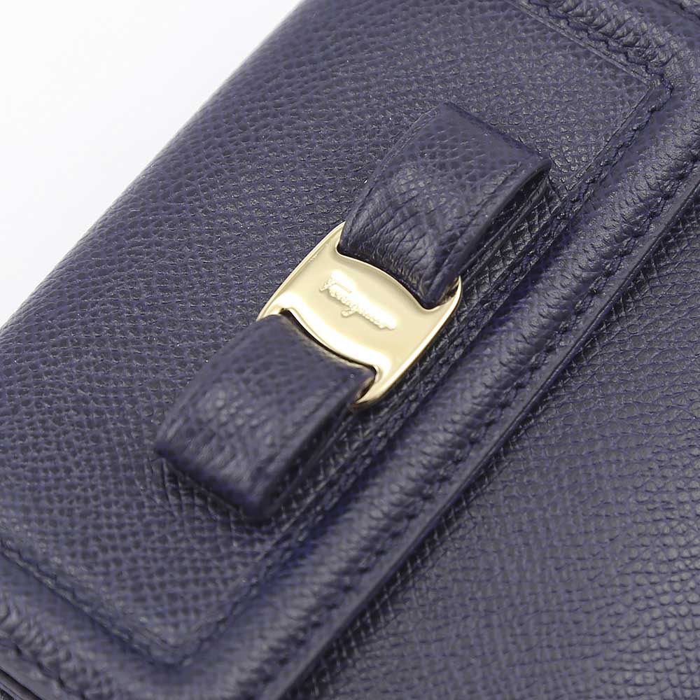 salvatoreferragamo フェラガモ FER･18S VARAﾘﾎﾞﾝFRENCH折外小銭 C911-0673756/ネイビーブルー【FITHOUSE ONLINE SHOP】