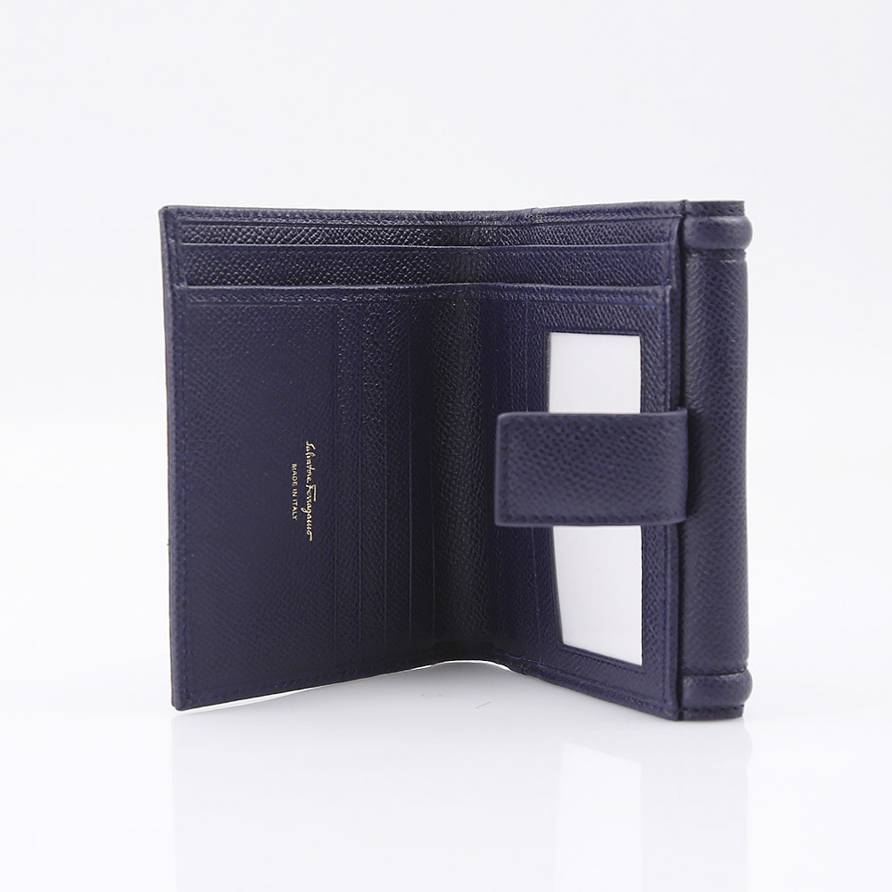 salvatoreferragamo フェラガモ FER･18S VARAﾘﾎﾞﾝFRENCH折外小銭 C911-0673756/ネイビーブルー【FITHOUSE ONLINE SHOP】