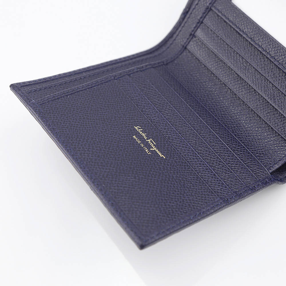 salvatoreferragamo フェラガモ FER･18S VARAﾘﾎﾞﾝFRENCH折外小銭 C911-0673756/ネイビーブルー【FITHOUSE ONLINE SHOP】