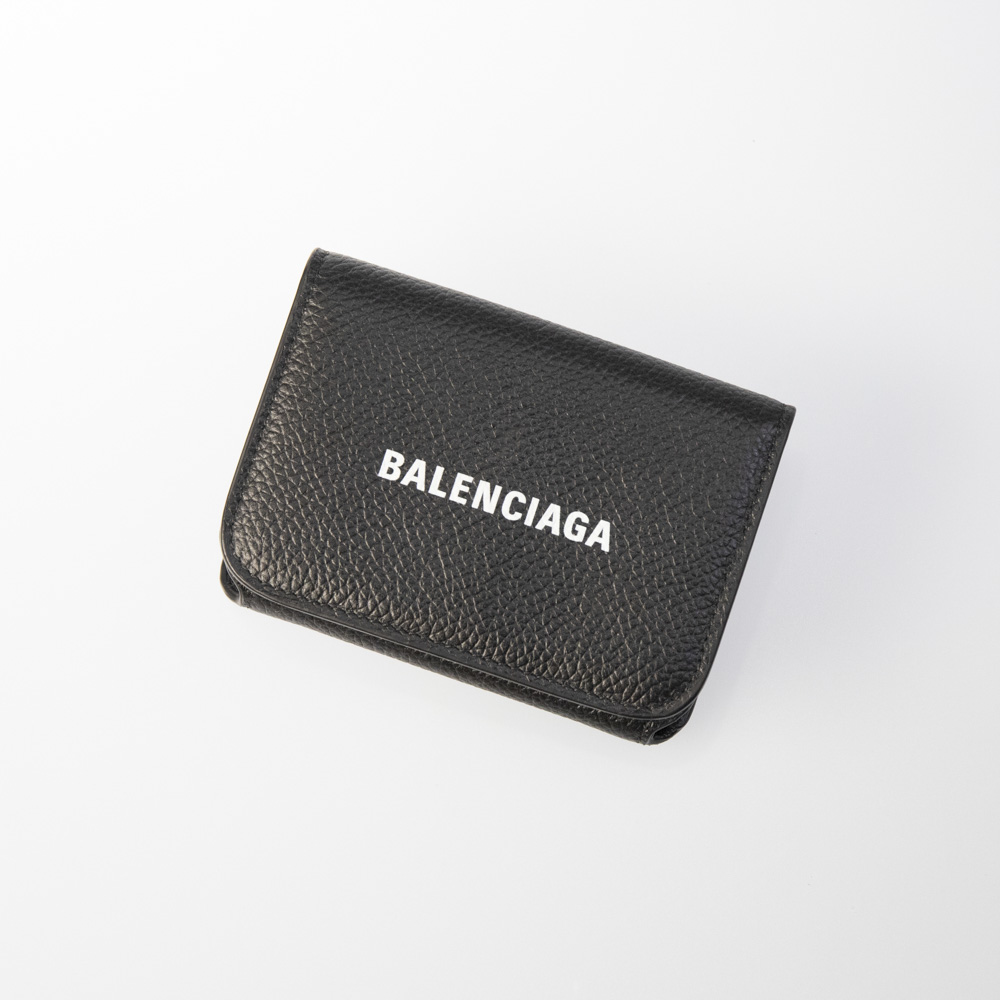 バレンシアガ BALENCIAGA ミニサイフ CASHロゴグレインカーフ 折財布 
