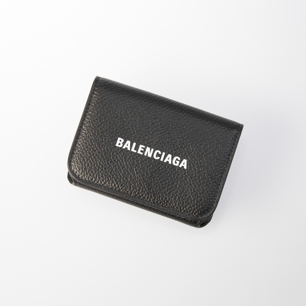 バレンシアガ BALENCIAGA ミニサイフ CASHロゴグレインカーフ 折財布
