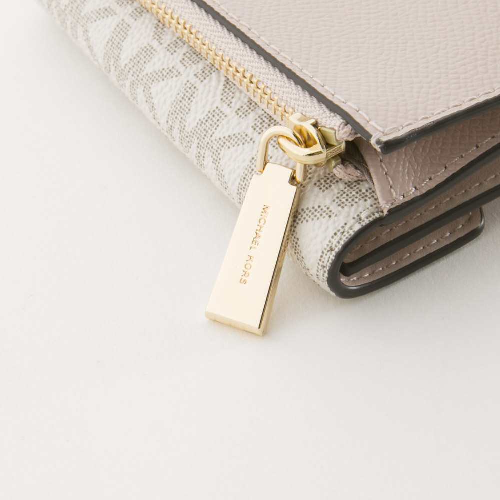 マイケルコース MICHAEL KORS 折財布 PVCシグネ+レザー三折MD財布外ファスナー 32H9GJ6E6B【FITHOUSE ONLINE SHOP】