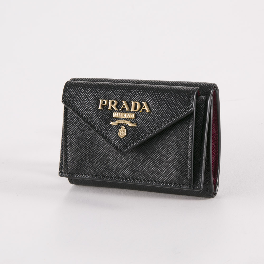 プラダ PRADA 折財布 SAF.MULTICOLOR 三折 TINY/NERO+IBISCO 1MH021 ...