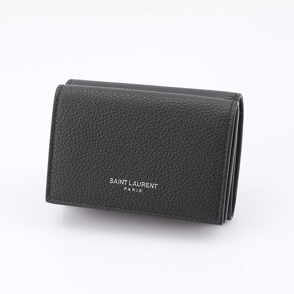 Saint Laurent サンローラン グレインステッチTINY三折ミニ 459784B680N1000 ブラック【FITHOUSE ONLINE SHOP】