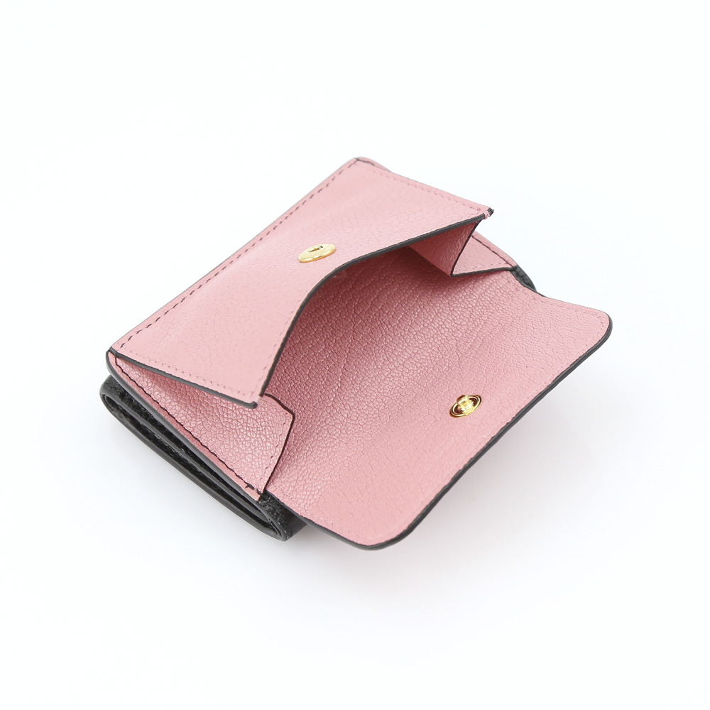 miumiu ミュウミュウ  MADRAS三折財布TINYミニ 5MH020-2BJI/NE-RO ブラック／コンビ【FITHOUSE ONLINE SHOP】