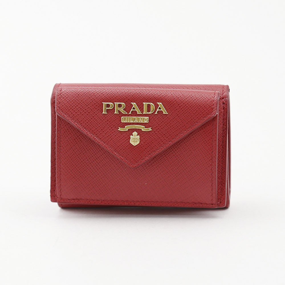 プラダ PRADA 折財布 SAF.METAL三折TINY 1MH021-QWA FUOCO レッド【FITHOUSE ONLINE SHOP】