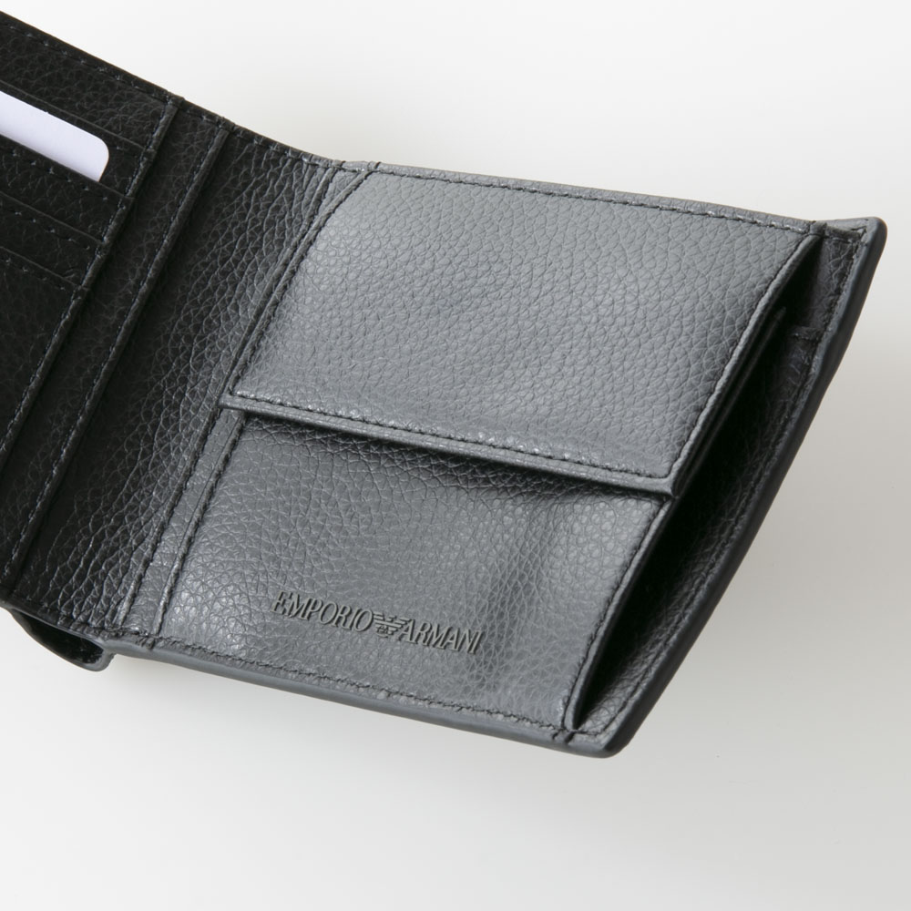 エンポリオアルマーニ EMPORIO ARMANI 折財布 ブラックロゴ折小銭付 Y4R165YTQ5J【FITHOUSE ONLINE SHOP】