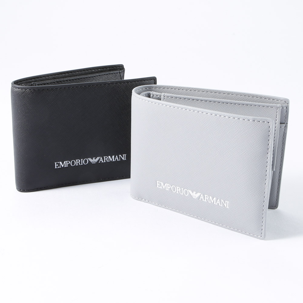 エンポリオアルマーニ EMPORIO ARMANI 折財布 ロゴプリント レザー