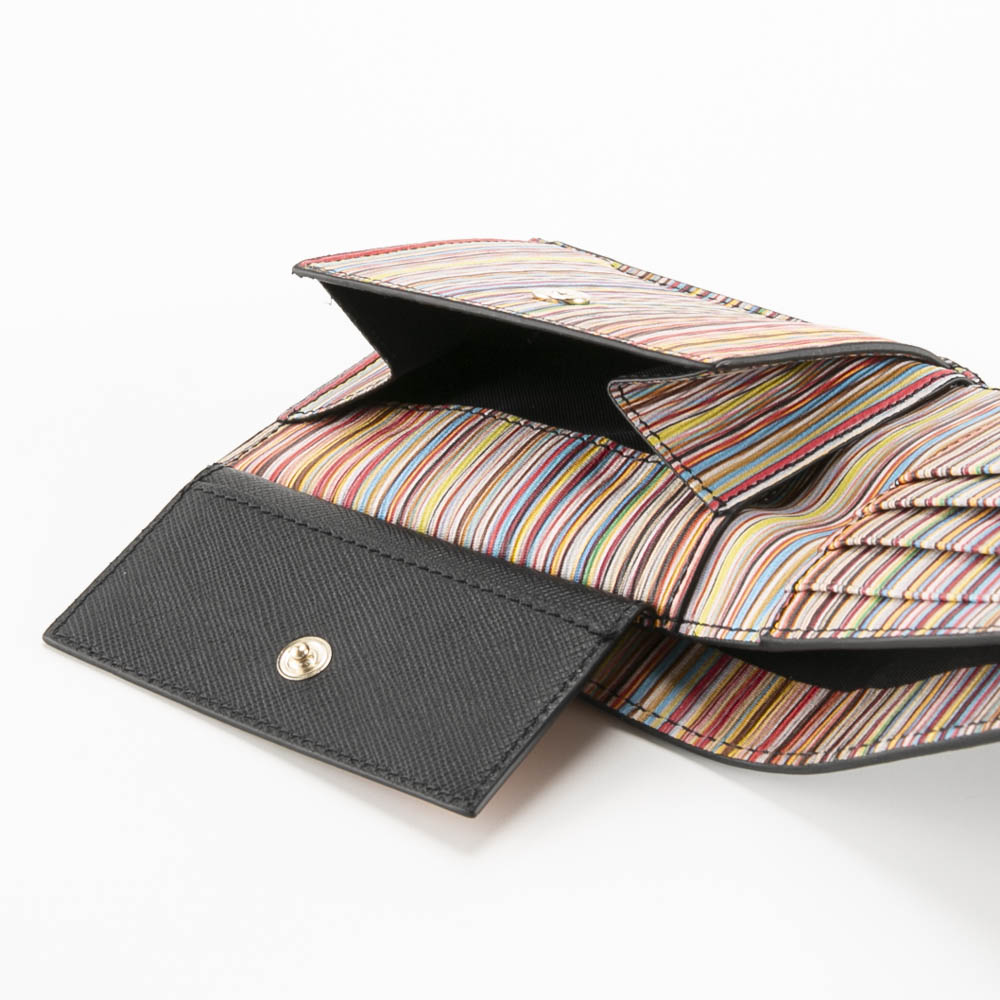 ポールスミス Paul Smith 折財布 サフィアノ MULTI STRIPE 小銭入付き 4833X/BMULTS【FITHOUSE ONLINE SHOP】