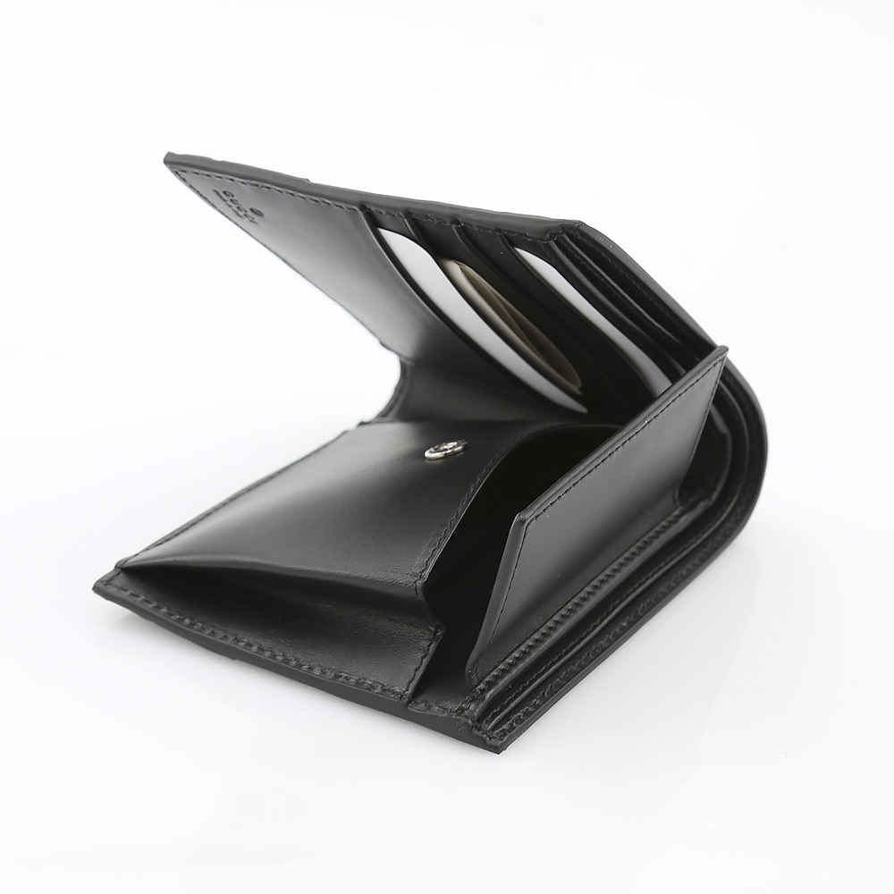 ＧＵＣＣＩ GUC･17S MISTRALﾚｻﾞｰGG折小銭付 365487CWD2N/1000/71 ブラック／ブラック【FITHOUSE ONLINE SHOP】