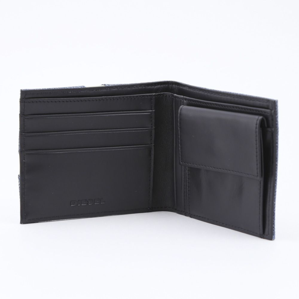 DIESEL ディーゼル 折財布  DENIM/HIRESH S折小銭 X05268PS778/H3820 ネイビーブルー【FITHOUSE ONLINE SHOP】