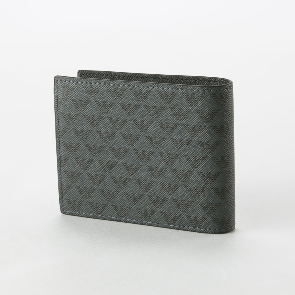 エンポリオアルマーニ EMPORIO ARMANI レザー&PVCオールオーバーロゴ折財布 Y4R065YG91J【FITHOUSE ONLINE SHOP】
