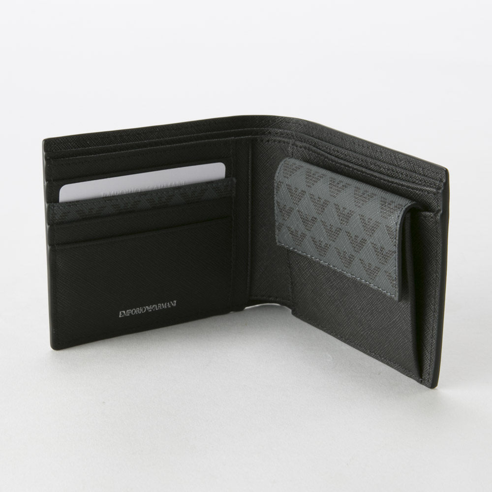 エンポリオアルマーニ EMPORIO ARMANI レザー&PVCオールオーバーロゴ折財布 Y4R065YG91J【FITHOUSE ONLINE SHOP】