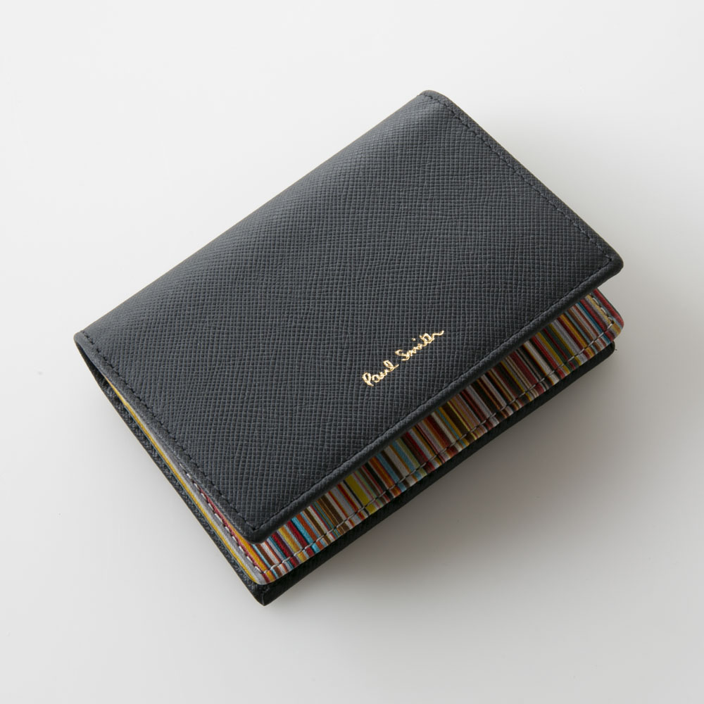 ポールスミス Paul Smith サフィアーノ MULTI STRIPE カードケース 