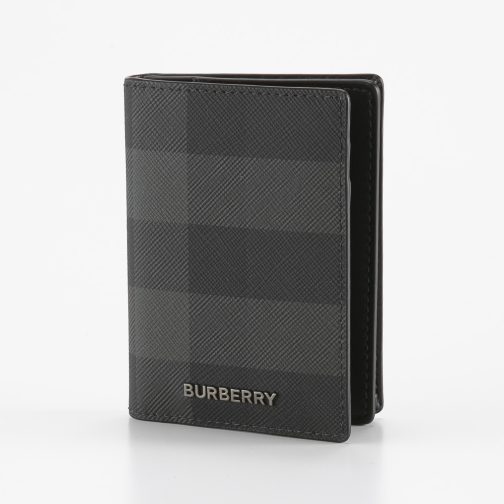 バーバリー BURBERRY チェック&レザー フォールディング カードケース