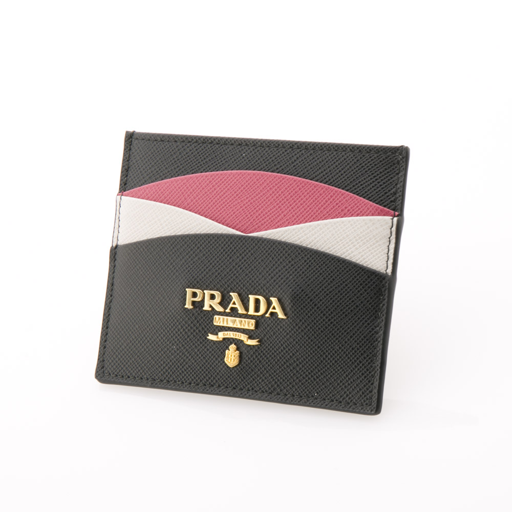 プラダ PRADA カードケース SAF.MULTICOLOR マチ無し/NERO+IBISCO 1MC025-ZLP【FITHOUSE ONLINE SHOP】