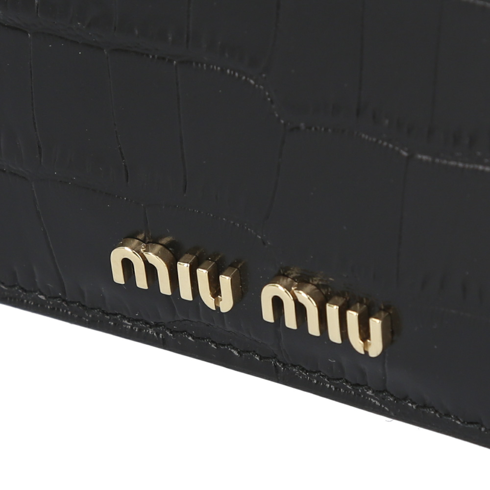 ミュウミュウ miumiu カードケース ST.COCCO型押ﾏﾁ無ｶｰﾄﾞｹｰｽ/NERO 5MC208-2B8G【FITHOUSE ONLINE SHOP】