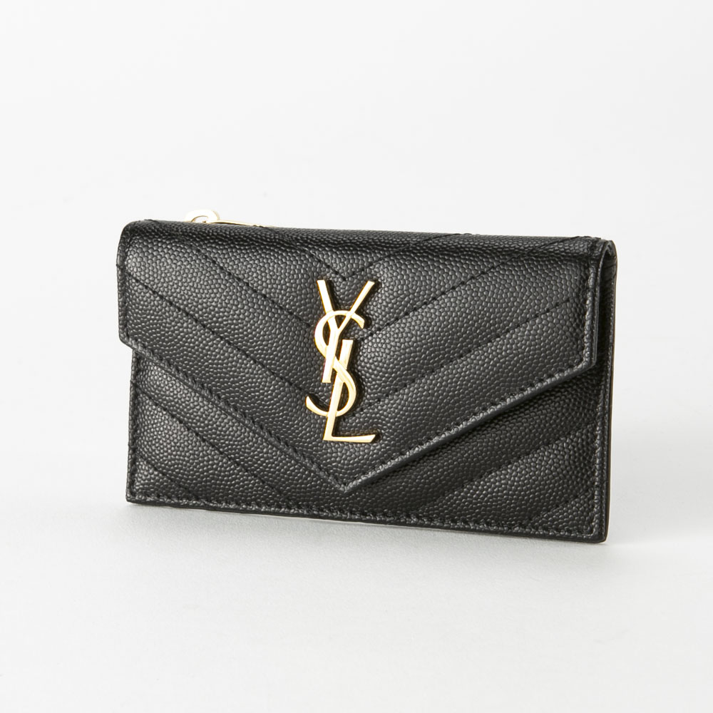 Saint Laurent Envelope Chevron-leather Wallet in Black Womens Accessories Wallets and cardholders 