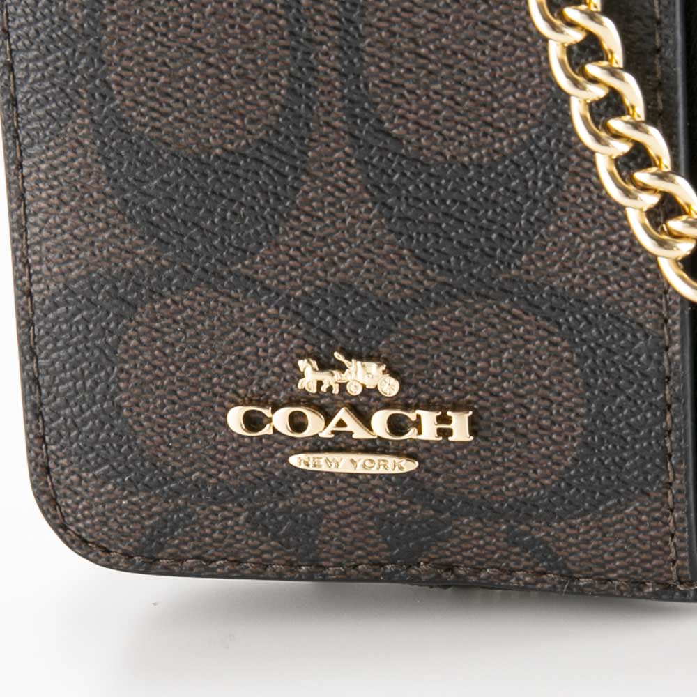 コーチ COACH 小銭入れ PVC シグネチャー チェーン付コインケース C0058【FITHOUSE ONLINE SHOP】