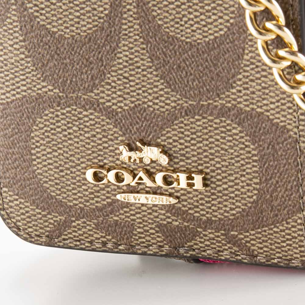 コーチ COACH 小銭入れ PVC シグネチャー チェーン付コインケース C0058【FITHOUSE ONLINE SHOP】