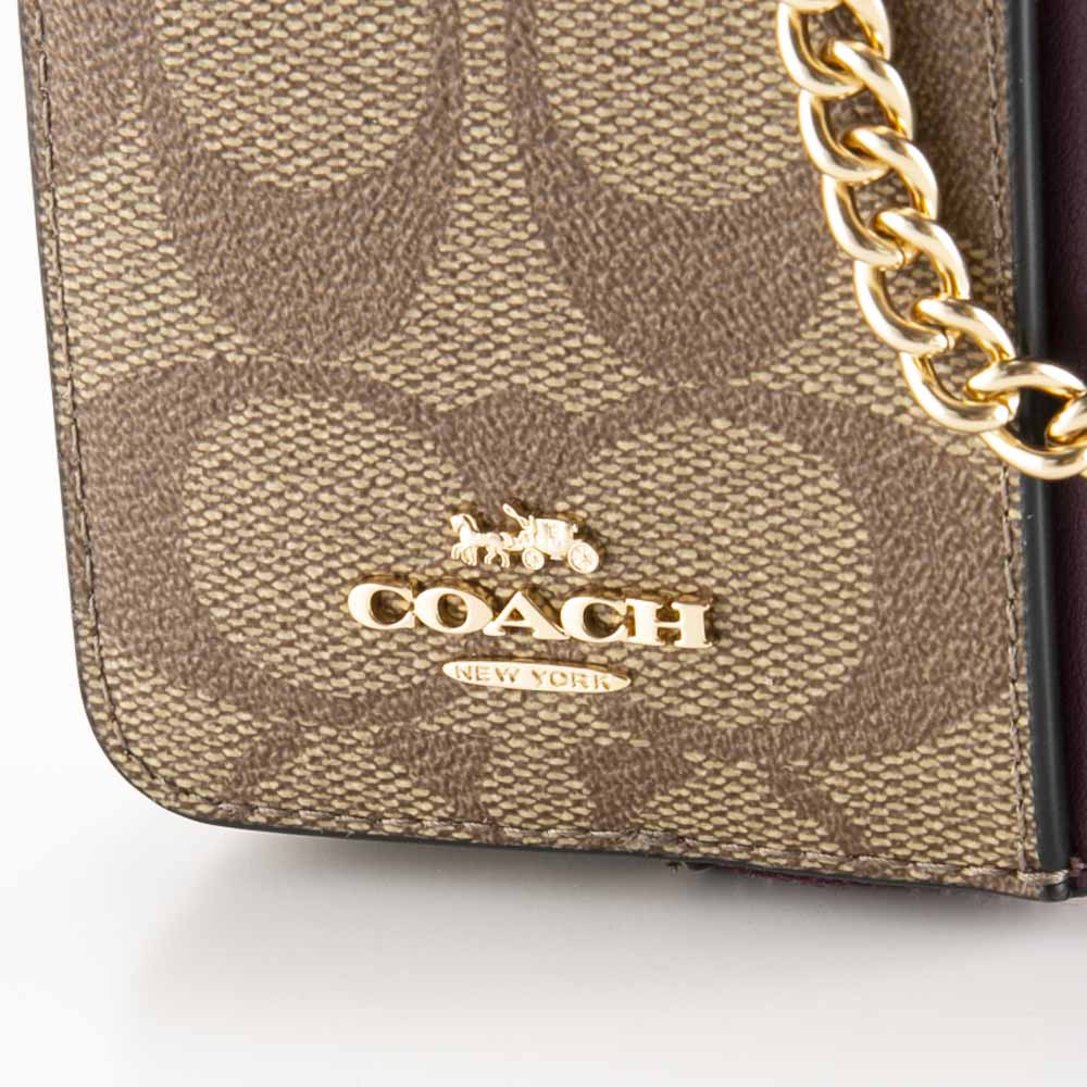 コーチ COACH 小銭入れ PVC シグネチャー チェーン付コインケース C0058【FITHOUSE ONLINE SHOP】