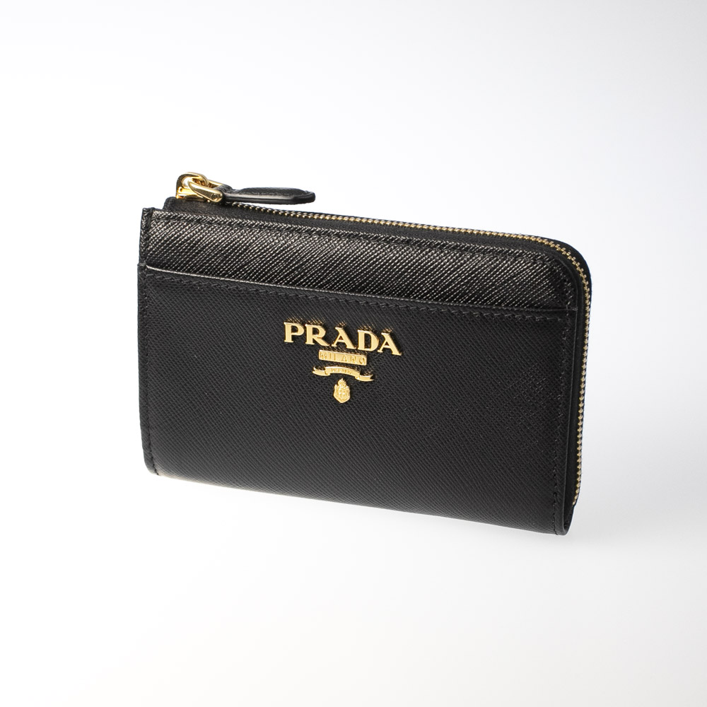 【箱付き】 PRADA プラダリッチな折り財布 財布 ブラック