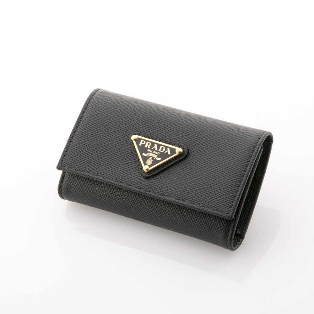 プラダ PRADA キーケース SAFFIANO TRIANGOLO KR付/NERO 1PG004-QHH【FITHOUSE ONLINE SHOP】