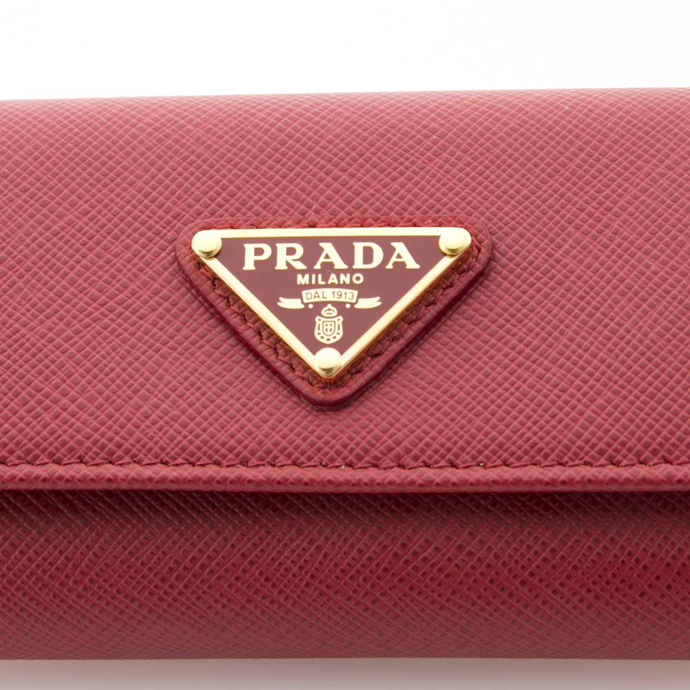 プラダ PRADA キーケース SAFFIANO TRIANGOLO KR付/FUOCO 1PG004-QHH【FITHOUSE ONLINE SHOP】