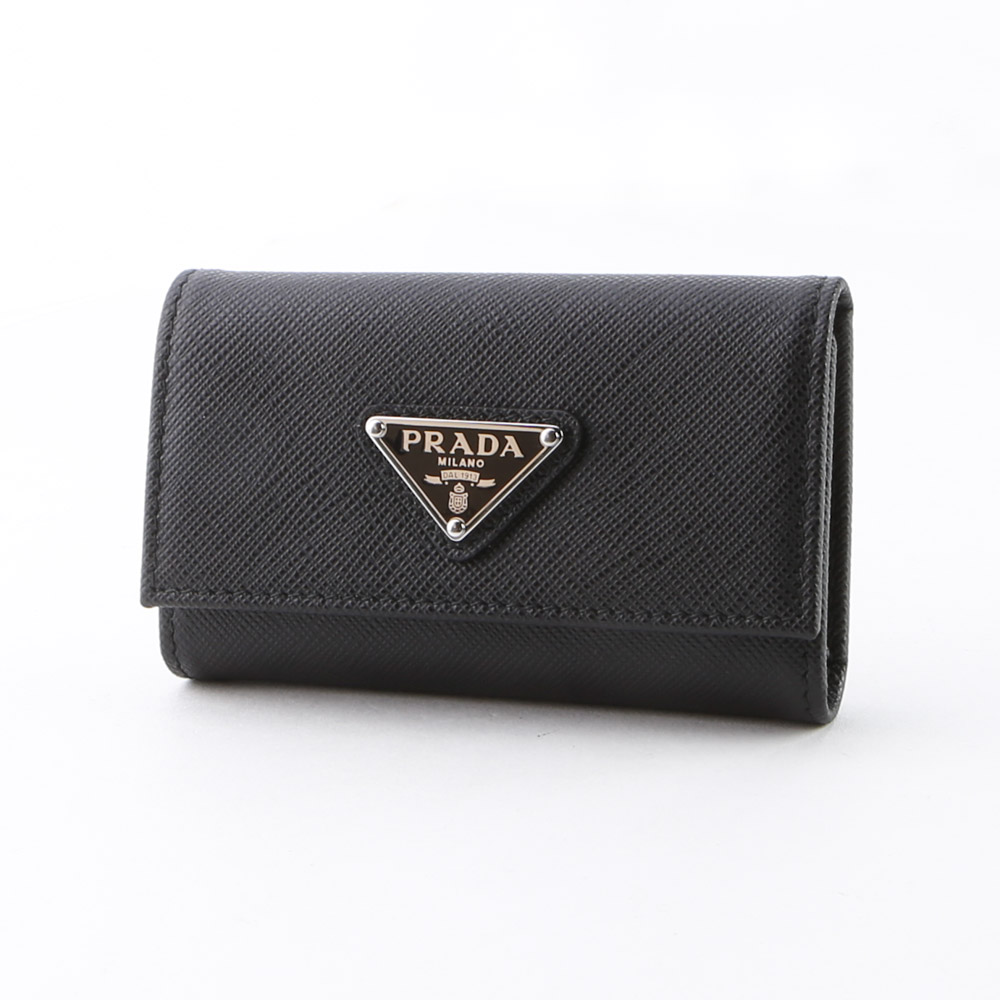 プラダ PRADA キーケース SAFFIANO TRIANGOLO 4連 KR付/NERO 1 1PG004 ...