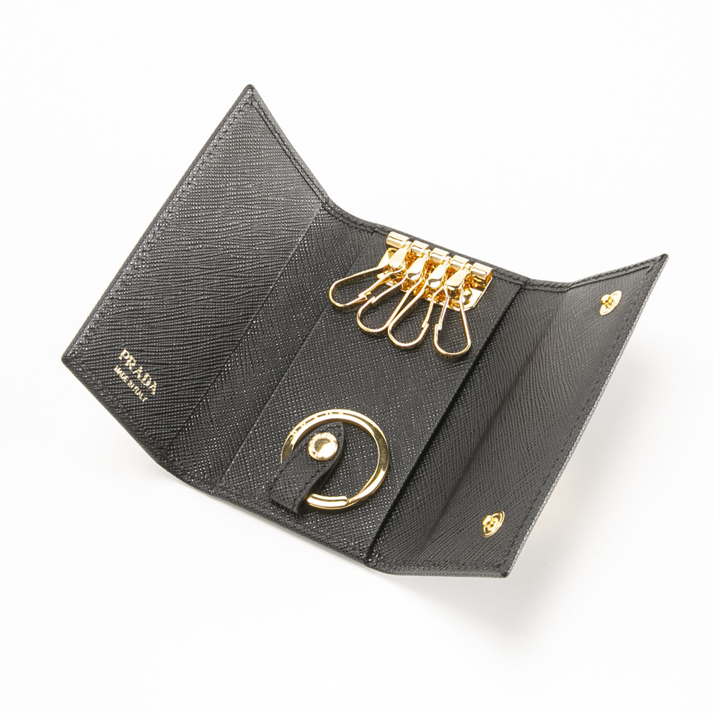 プラダ PRADA SAFFIANO TRIANGOLO 4連キーケース キーリング付き 1PG004 QHH【FITHOUSE ONLINE SHOP】