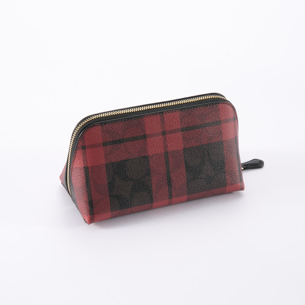 コーチ COACH ポーチ PVCシグネチャーフィールドプレイドプリントチェック柄コスメポーチ　F87791【FITHOUSE ONLINE SHOP】