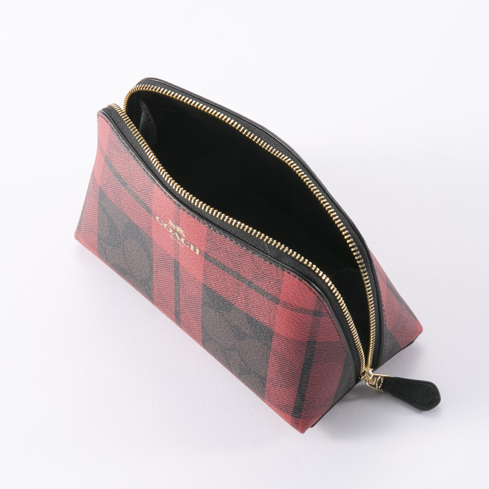 コーチ COACH ポーチ PVCシグネチャーフィールドプレイドプリントチェック柄コスメポーチ　F87791【FITHOUSE ONLINE SHOP】