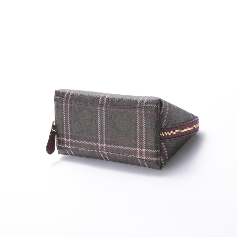 コーチ COACH PVCシグネチャーフィールドプレイドプリントチェック柄コスメポーチ F87790【FITHOUSE ONLINE SHOP】