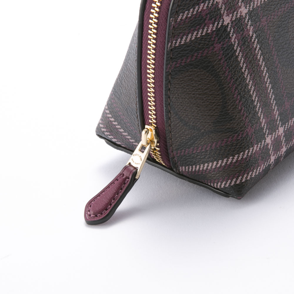 コーチ COACH PVCシグネチャーフィールドプレイドプリントチェック柄コスメポーチ F87790【FITHOUSE ONLINE SHOP】