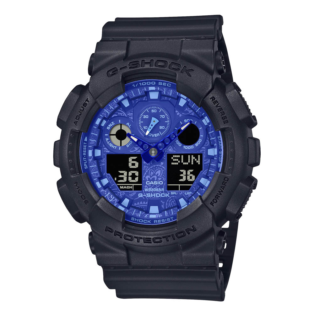 ジーショック G-SHOCK 腕時計 BLUE PAISLEY デジタルMウォッチ GA-100BP-1AJF【FITHOUSE ONLINE SHOP】