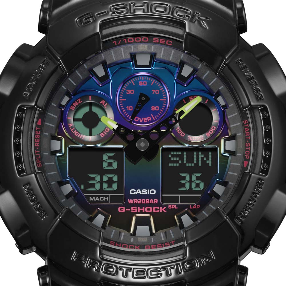 カシオ CASIO ジーショック G-SHOCK 腕時計 Virtual Rainbow：Gamer's RGB GA-100 アナデジMウォッチ GA-100RGB-1AJF【FITHOUSE ONLINE SHOP】