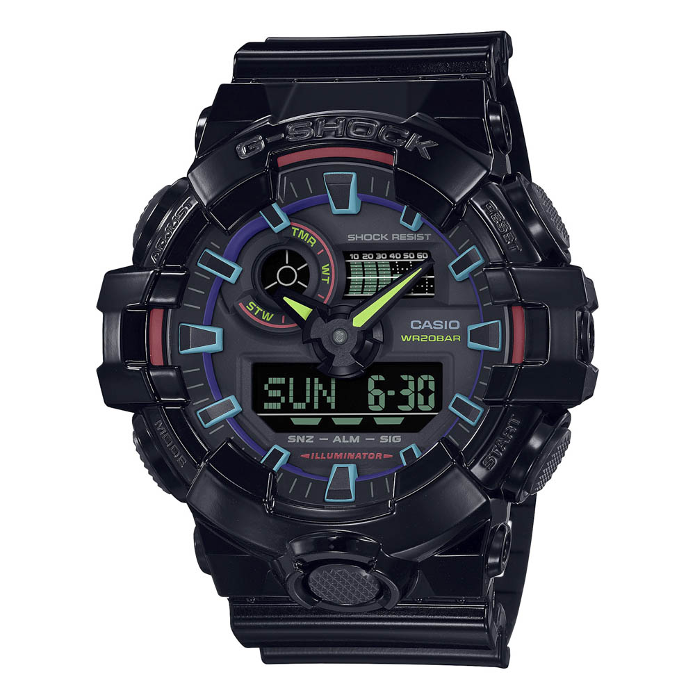 カシオ CASIO ジーショック G-SHOCK 腕時計 Virtual Rainbow：Gamer's RGB GA-700 アナデジMウォッチ GA-700RGB-1AJF【FITHOUSE ONLINE SHOP】